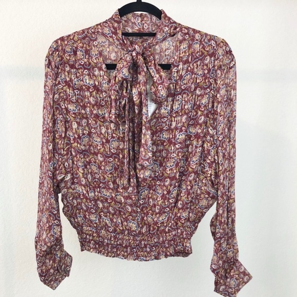 Ramy Brook Winslow Tie-Neck Blouse Top - Picture 4 of 7